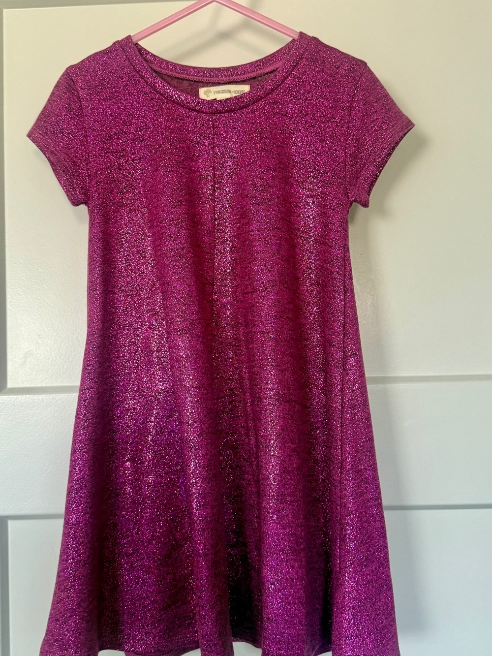 Tucker + Tate Shimmer Short Sleeve Dress - Pink Sparkle